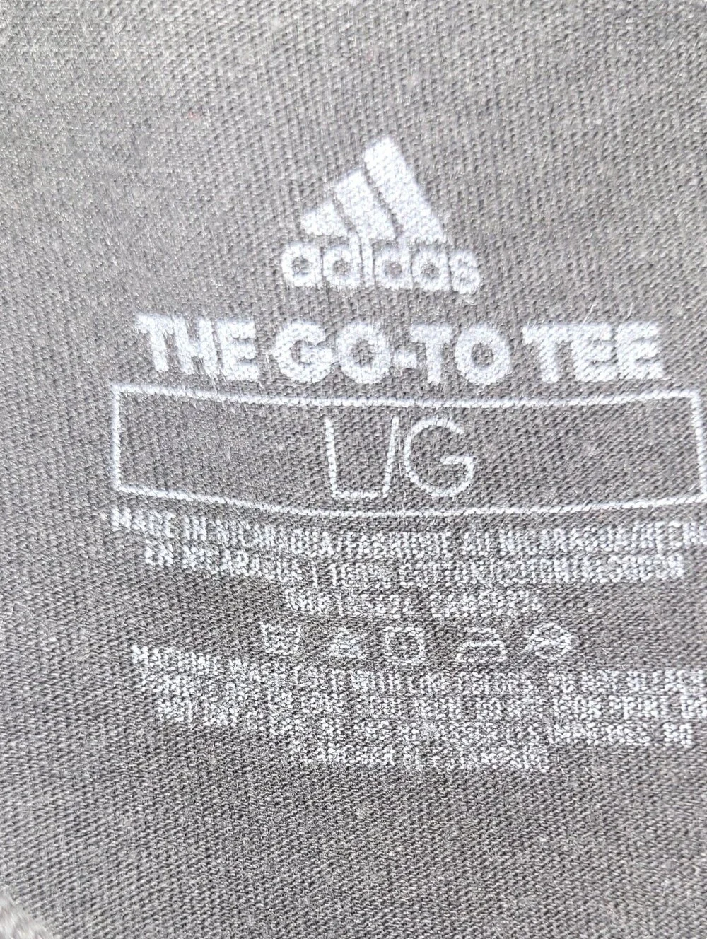adidas Black Tee with White Striped Logo